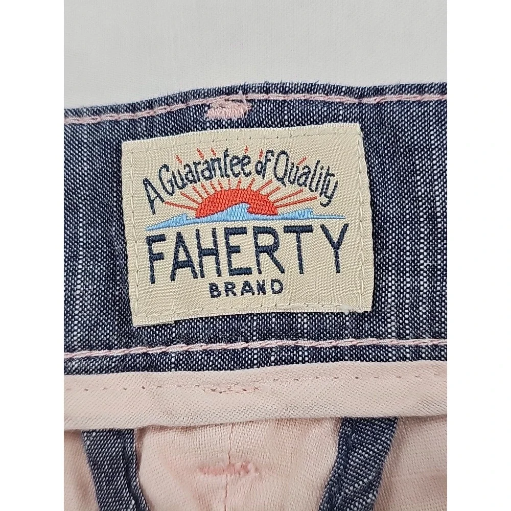 Faherty Shorts Mens 36 Pink Linen Malibu Beach Stretch Breathable Outdoors‎